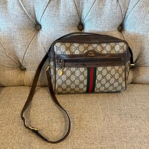 Gucci Brown and Green Crossbody Bag